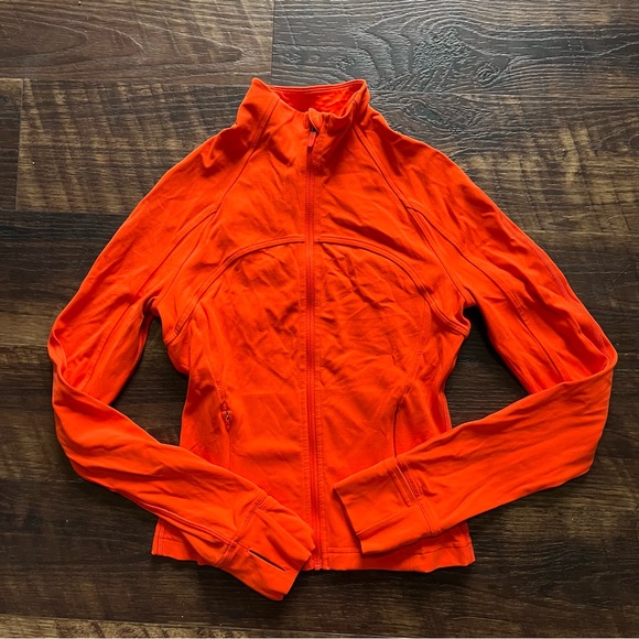lululemon athletica Jackets & Blazers - Lululemon Athletica W3FRU cropped define jacket in a bold orange color Sz 4